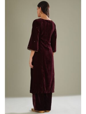 Esha Koul - wine kurta set - Image 2