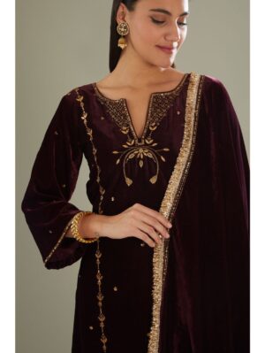 Esha Koul - wine kurta set - Image 5