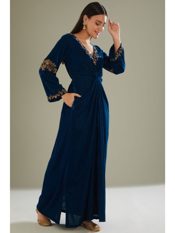 Esha Koul - Teal blue kaftan set