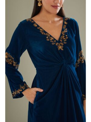 Esha Koul - Teal blue kaftan set - Image 3
