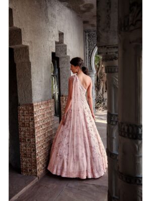 Nikita Gujral- BLUSH PINK GOWN SET - Image 4