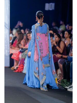 Mahima Mahajan - STRIPPED BODICE ANARKALI WITH PRINTED DUPATTA - Image 3