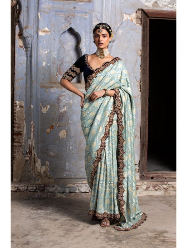 Nikita Gujral - JADE GREEN BANARSI SAREE