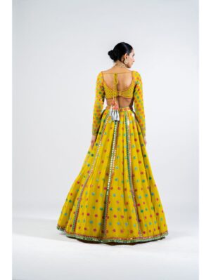 Vvani Vats - MOSS GREEN FLOWER LEHENGA SET - Image 7