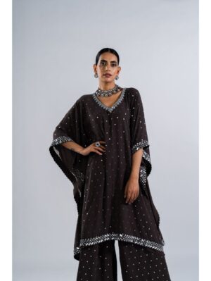 Vvani Vats - CHARCOAL GREY  KAFTAN SET. - Image 5