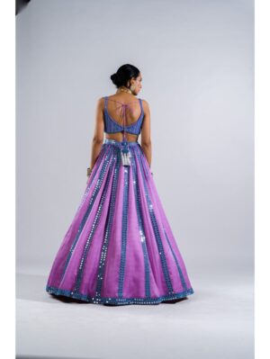 Vvani Vats - MAUVE MIRROR SEAM LEHENGA  SET. - Image 3