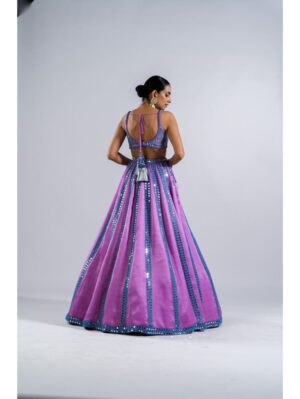 Vvani Vats - MAUVE MIRROR SEAM LEHENGA  SET. - Image 4