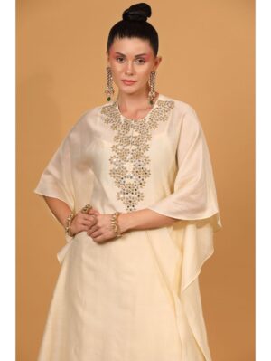 Neha Khullar- chanderi silk kaftan kurta set - Image 3