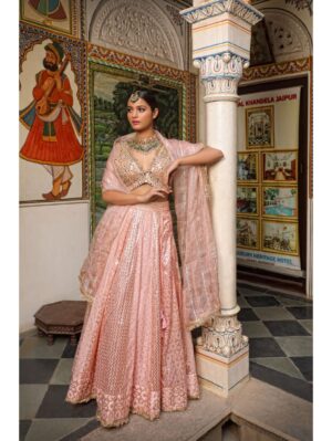 Neha Khullar- BANARASI CHANDERI LEHENGA - Image 5