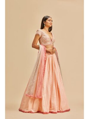 Nitika Gujral - BLUSH PINK GATHERED LEHENGA SET - Image 2