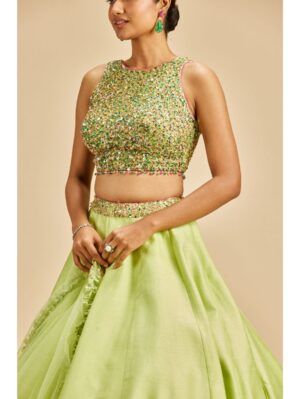 Nitika Gujral - LIME GREEN LEHENGA SET - Image 2