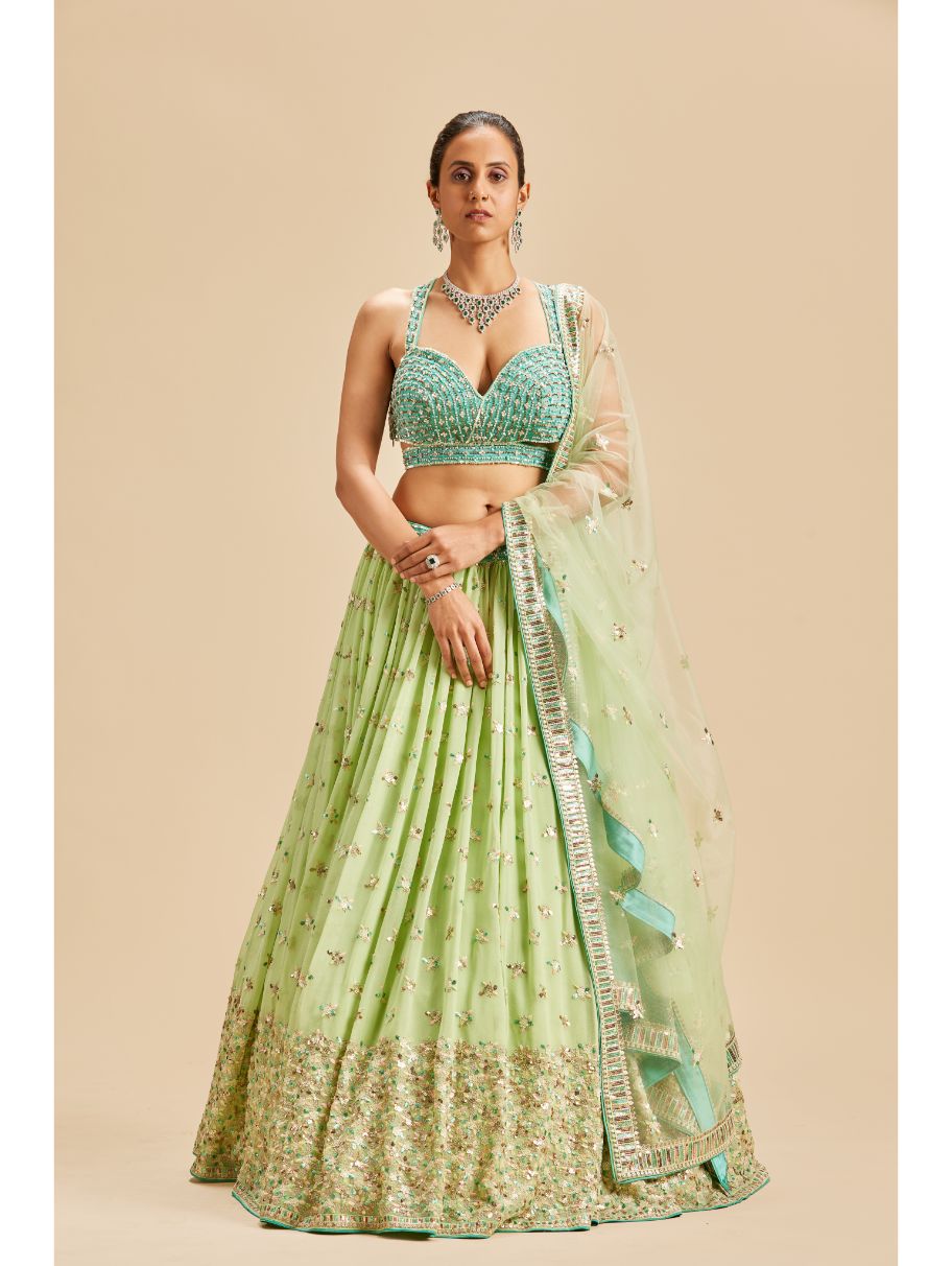 Mint green deals lehenga choli