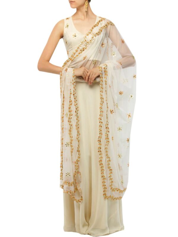Esha Koul- cream lengha set