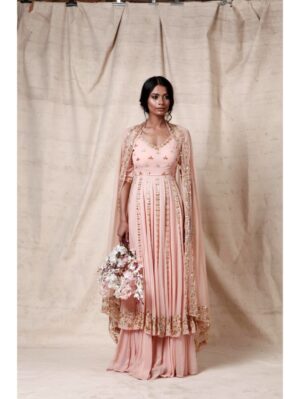 Esha Koul- Baby pink anarkali  Sharara  set - Image 4