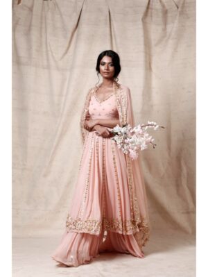 Esha Koul- Baby pink anarkali  Sharara  set - Image 2