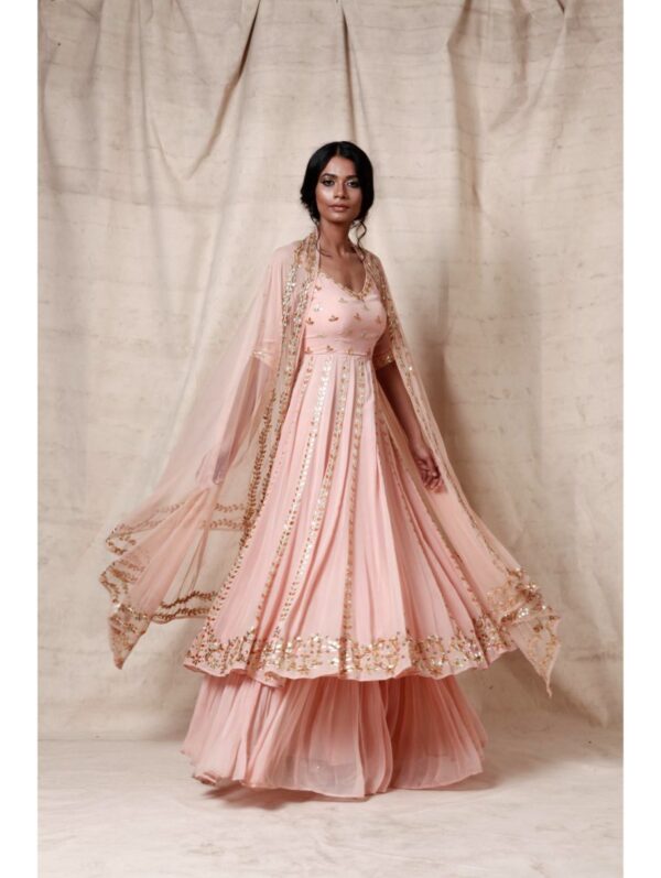 Esha Koul- Baby pink anarkali  Sharara  set