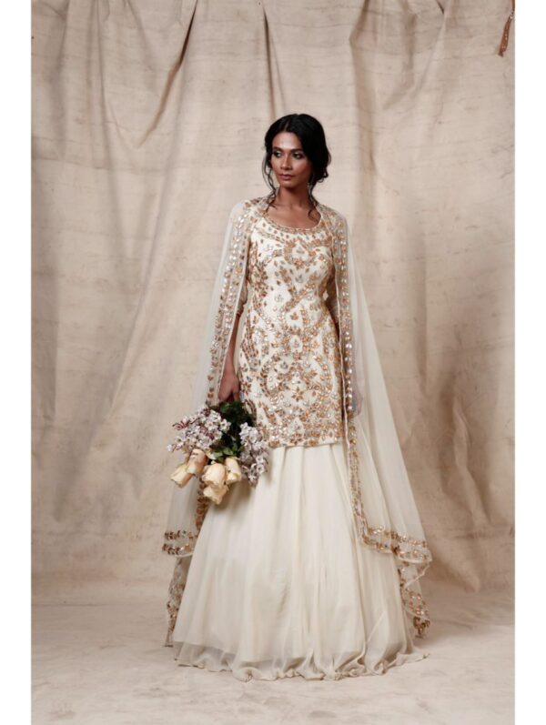 Esha Koul- cream lengha set