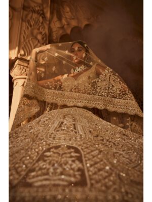 Kalighata - Ivory heavily embroidered lehenga - Image 4