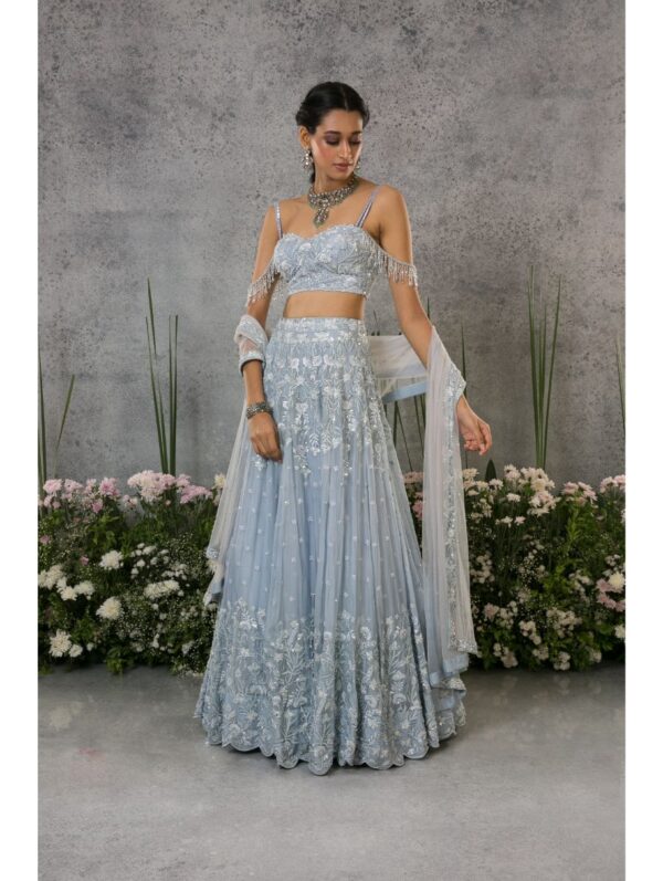 Pritika Vora - powder blue floral lehenga