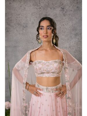 Pritika Vora - Pastel pink multi coloured lehenga - Image 3