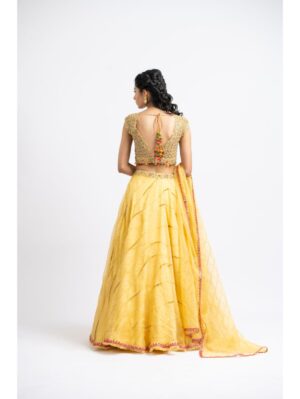 Nikita Gujral- SUNBURST YELLOW ORGANZA LEHENGA SET - Image 5