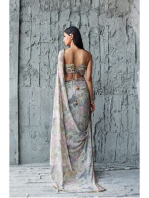 Ranian - lilian print saree - Image 3