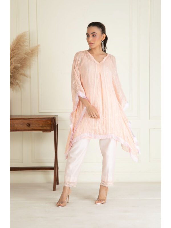 Priyanka Jain- Pastel Peach kaftaan set