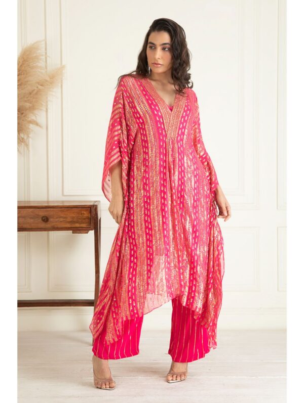 Priyanka Jain- Hot Pink Kaftaan  set