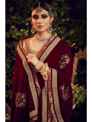 Ranian - OXIDISED GOLD GARARA SET WITH VELVET DUPATTA SHAWL - Image 2