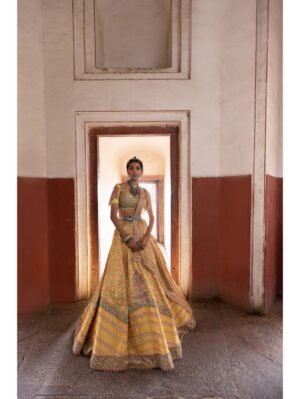 Aditi Gupta -  Yellow Bandhani Banarasi Lehenga - Image 2