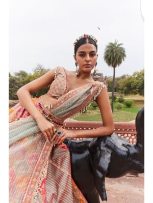 Aditi Gupta - Banarsi Chanderi Lehenga - Image 3