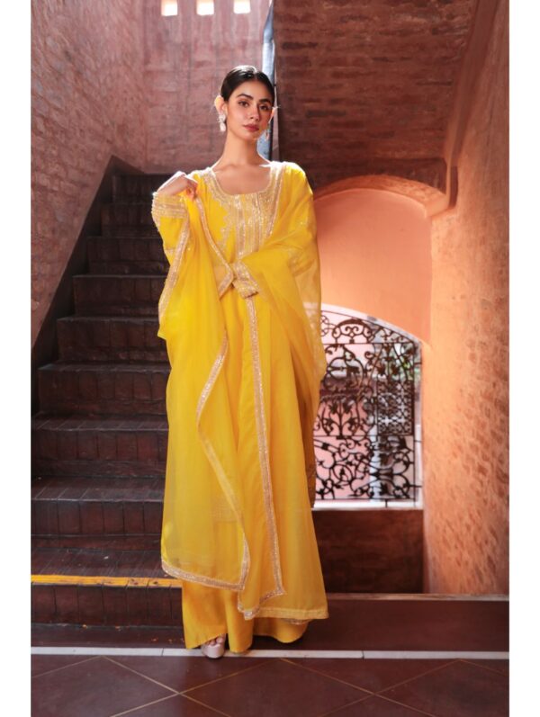 Kalighata - MUSTARD EMBROIDERD SUIT