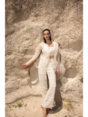 Couture By Niharika - GEOMETRIC PATTERNS WITH ALL OVER THREAD WORK - Image 4
