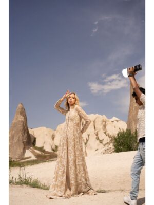 Couture By Niharika - FLORAL JAAL WORK ON THE JACKET WITH RESHAM CHECK WORK ON COLLAR - Image 3