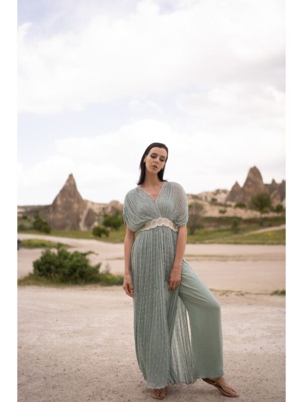 Couture By Niharika - SCATTERED MOTIF ALL OVER THE CAPE WITH EMBROIEDERED BELT AND  VISCOSE PANT