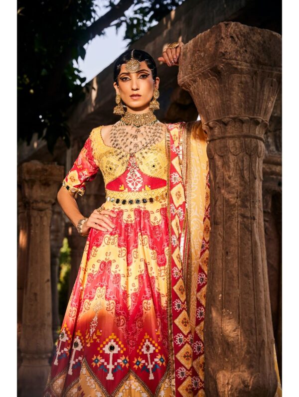 The Royaleum -  FUSION OF BANDHANI AND PATOLA PRINTED ANARKALI IS A SPLENDOUR OF LUXURY COUTURE