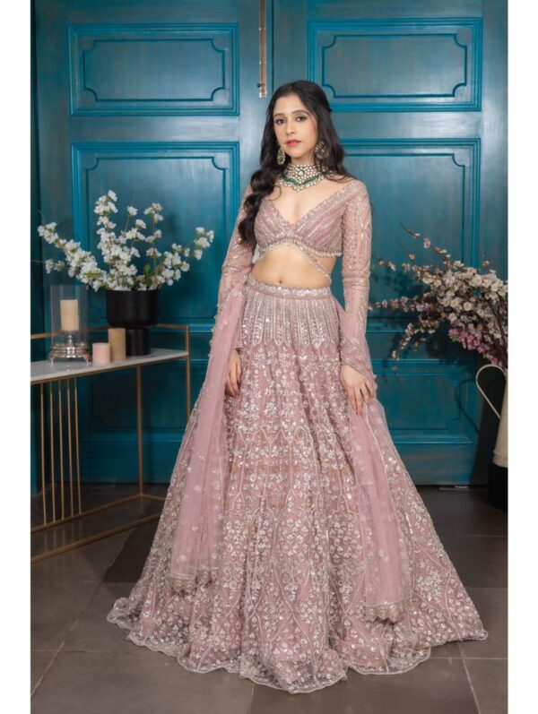 Isa by Dolly Wahal - Aurora Biscotti Lehenga