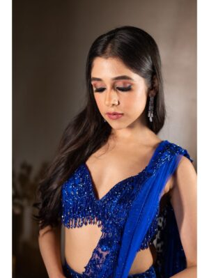 Isa by Dolly Wahal - Firefly Blue Lehenga - Image 2