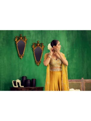 Jigar Mali - TUSCAN MUSTARD CAPE SHARARA SET - Image 2