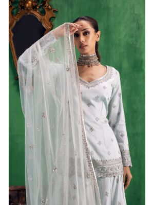 Jigar Mali - Ice blue Sharara set - Image 3