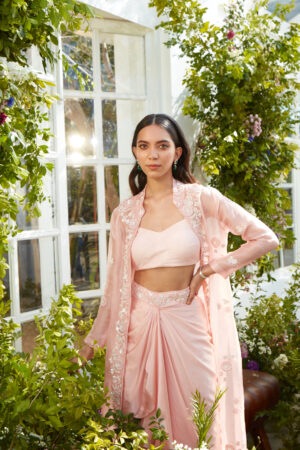 Rococo by Raghvi - Long ooen jacket with Skirt - Image 2