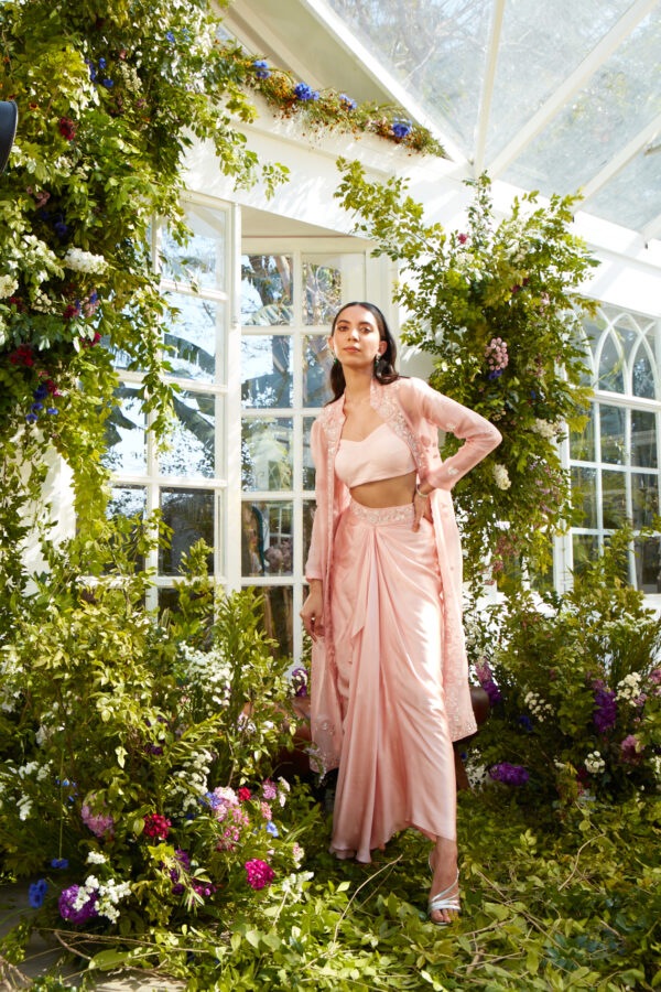 Rococo by Raghvi - Long ooen jacket with Skirt
