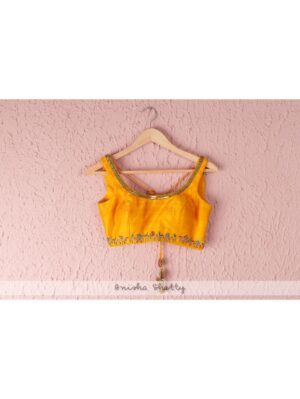 Anisha Shetty - CANARY YELLOW LEHENGA WITH INTRICATE TROPICAL TWIST - Image 6