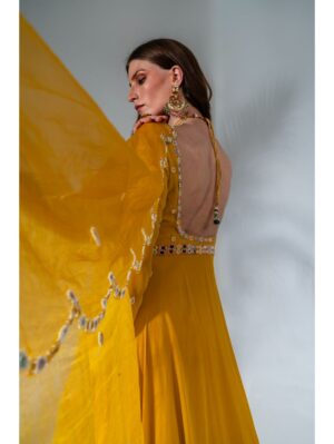 Neha Khullar- YELLOW ANARKALI SET - Image 7