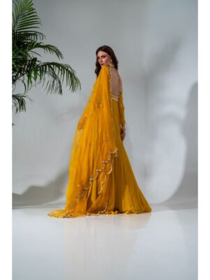 Neha Khullar- YELLOW ANARKALI SET - Image 9
