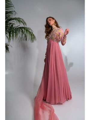 Neha Khullar- PINK ANARKALI SET - Image 2