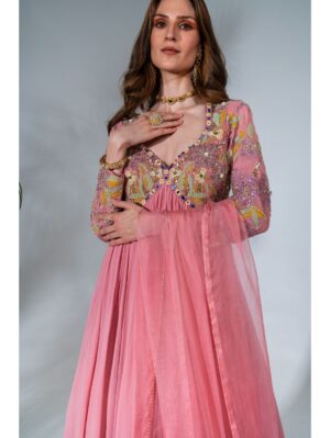 Neha Khullar- PINK ANARKALI SET - Image 4