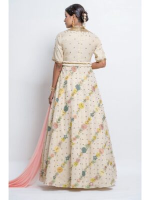 Abstract by Megha - Featuring a floor length stand collar circular gown - Image 2