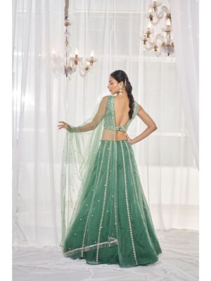 Disha Muchhala - TEAL GREEN LEHENGA SET - Image 3