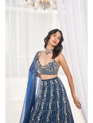 Disha Muchhala - TEAL BLUE BRIDAL SET - Image 4